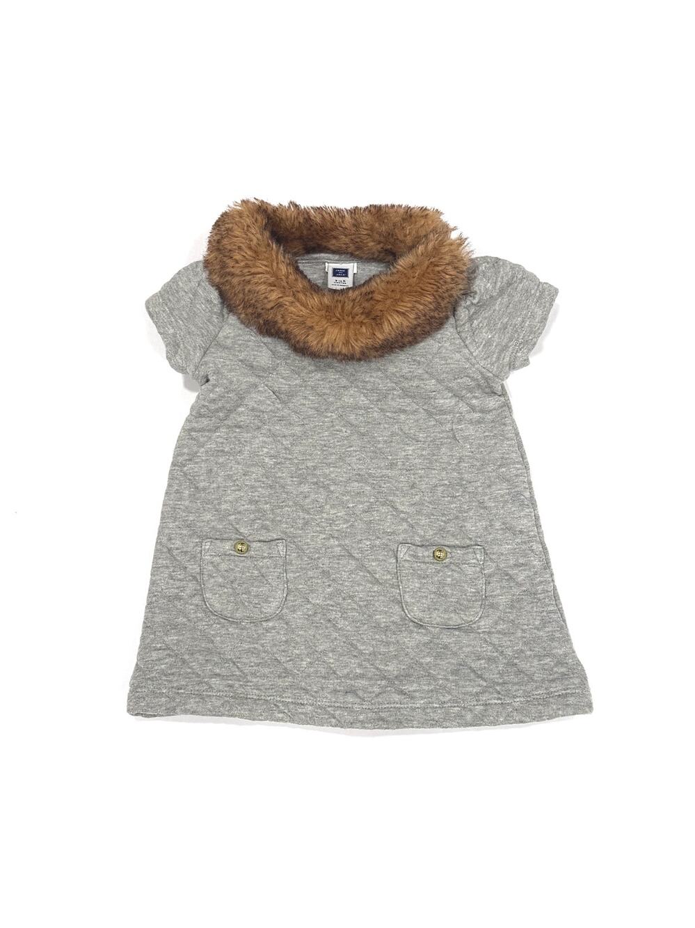 Janie and Jack Baby Faux Fur Collar Dress
